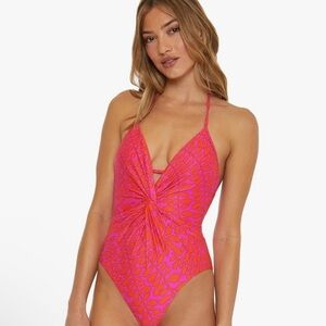 NWT Trina Turk Trellis Twist Plunge Swim Bathing Suit One-piece Swimsuit‎ size 2